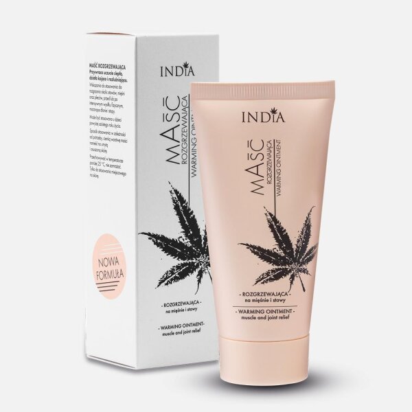 INDIA Cosmetics Wärmecreme Hanfsalbe gegen Muskel- und Gelenkschmerzen